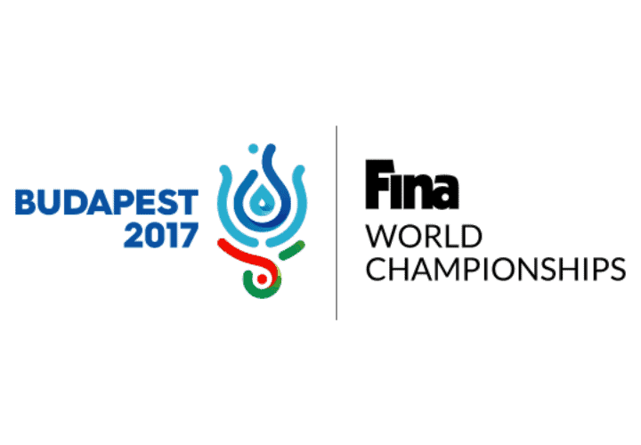 Budapest 2017 Fina World Championships logo with water splash design.